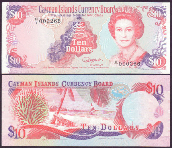 1991 Cayman Islands $10 (Unc) L001356